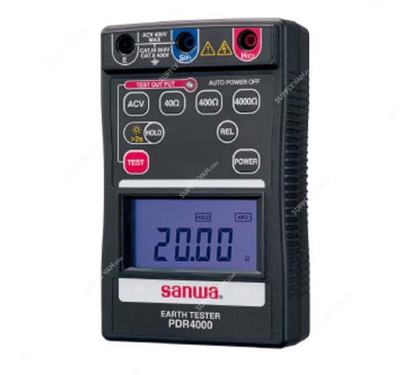 Sanwa Digital Earth Tester, PDR4000, 4000 Counts