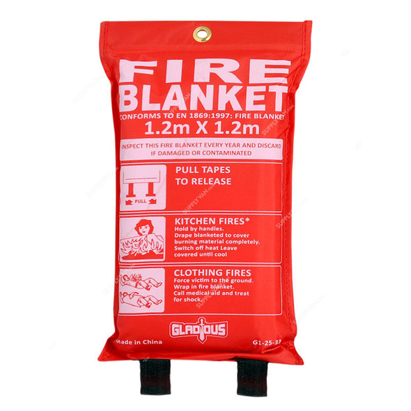 Gladious Fire Blanket, G125332020, Fiber Glass, 1.2 x 1.2 Mtrs, Gold
