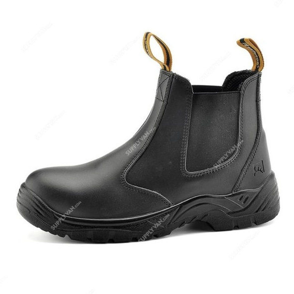 Safetoe Lace-Up Safety Shoes, M-8025, Best Slip-On, S3 SRC, Genuine Leather, Size38, Black