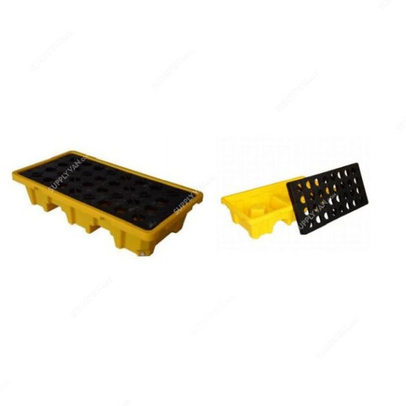 D-Safe Spill Pallet, DSP2, Plastic, 142 Liters, Yellow