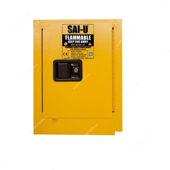 SAI-U Safety Cabinet, SC0004Y, Single Door, 4 Gallon, Yellow