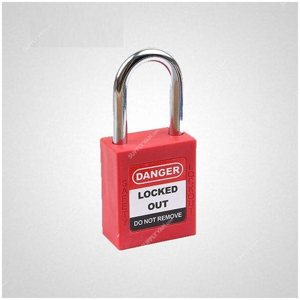 LockD Safety Padlock, KD-P38S, Nylon and Steel, 6 x 38MM, Red