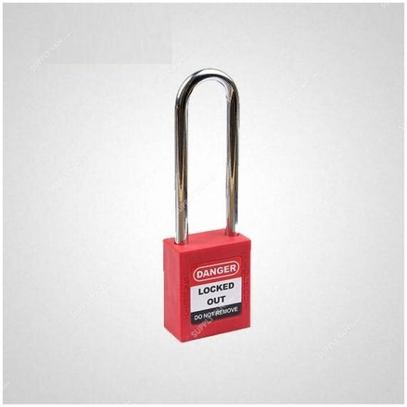 LockD Safety Padlock, KD-P76S, Nylon and Steel, 6 x 76MM, Red