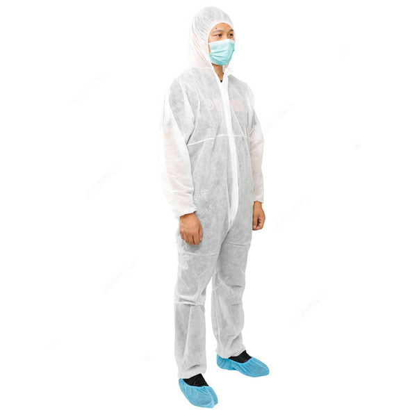 Empiral Disposable Coverall, E107052802, Non Woven Polypropylene, M, White