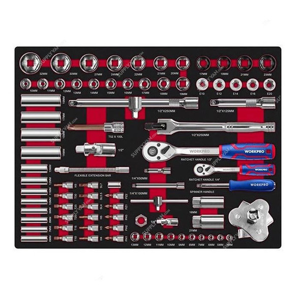 Workpro 7-Drawer Cabinet Tools Set With EVA Tray, WP209037, 255 Pcs/Set Workpro 7-Drawer Cabinet Tools Set With EVA Tray, WP209037, 255 Pcs/Set