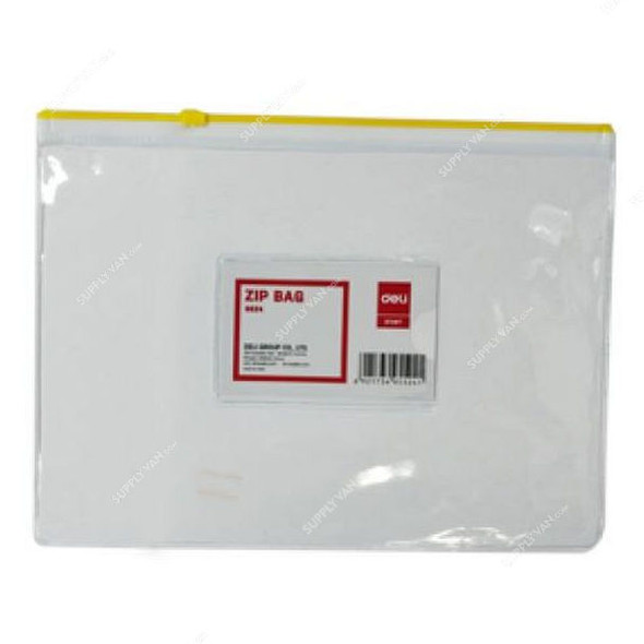 Deli Zip Bag, 5524, A5, 14.85CM Width x 21CM Length, Clear, 20 Pcs/Pack