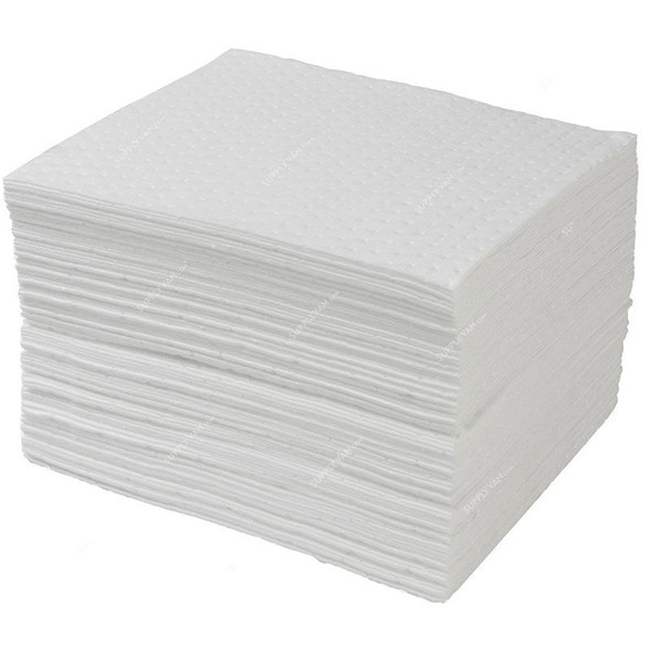 Empiral Absorbent Pad, F335520823, Oil, 19 Gal, 15 x 17 Inch, White, PK100