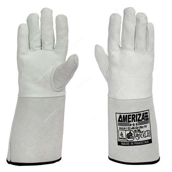 Ameriza Welding Gloves, A102481720, Leather, White