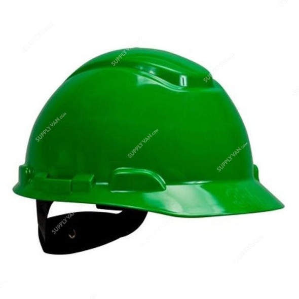 3M Safety Helmet With Ratchet Suspension, 3MH-704R, Polyethylene, Green
