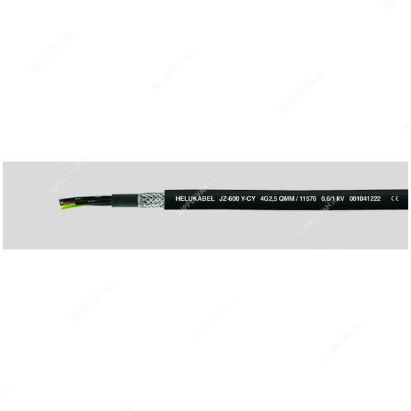 HELUKABEL Flexing Cable, OZ-600-Y-CY, 16 AWG, 0.6-1kV, 2 x 1.5 MM Sq, 5 Mtrs