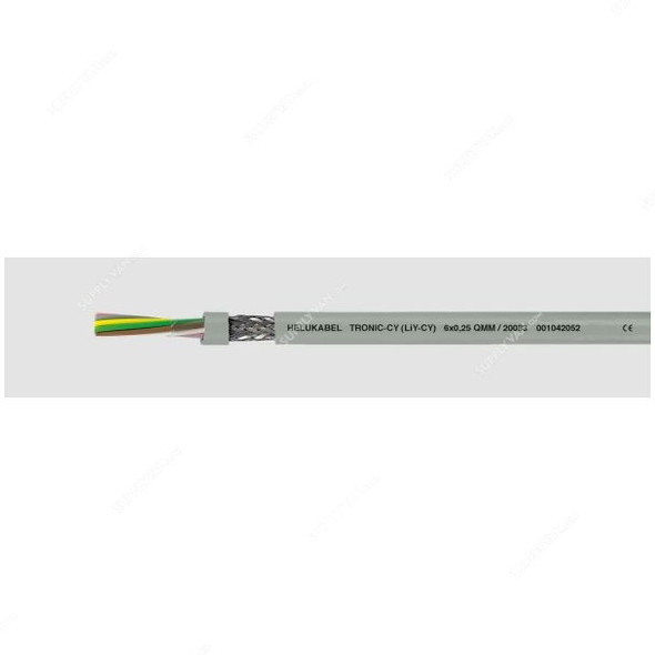 HELUKABEL Flexing Cable, TRONIC-CY, 24 AWG, 350-500V, 2 x 0.5 MM Sq, 5 Mtrs