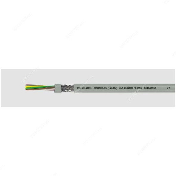 HELUKABEL Flexing Cable, TRONIC-CY, 20 AWG, 350-500V, 6 x 0.5 MM Sq, 5 Mtrs