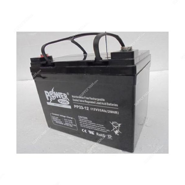 Powerplus Lead Acid Battery, PP33-12, 12V, 33Ah/20Hr