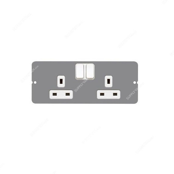 MK Twin Switch Socket Outlet for Floor Box, CXP10730, 2 Gangs, 13A, Grey