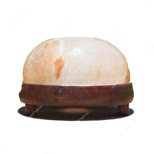 Att-Shi Rock Salt Lamp, PHXFBSP, Himalayan, Bowl Shaped, Wood, Pink