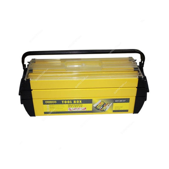 Maxtorq Tool Box, MXT-386, Metal and Plastic, 23 Inch, Yellow