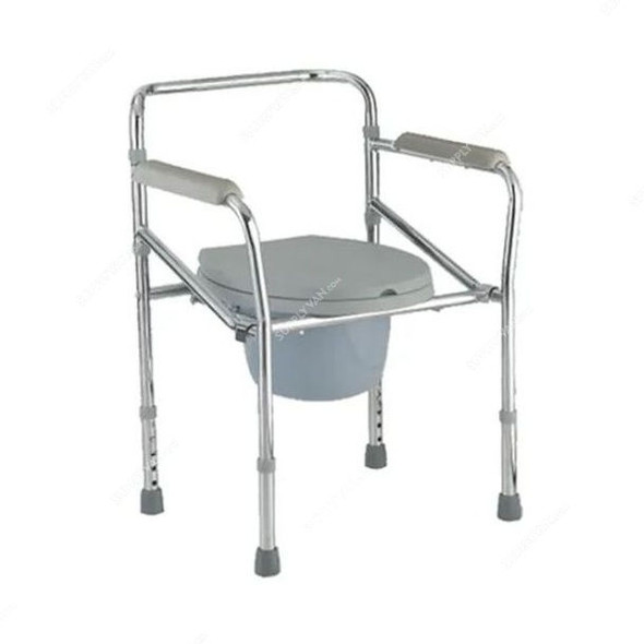 3W Commode Wheel Chair, 3W-894, Steel, Grey