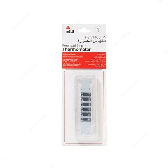 3W Forhead Strip Thermometer, NO-113, Clear