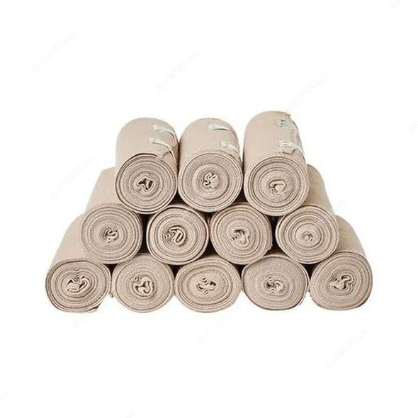 3W High Elastic Bandage, NO-18, 4.5CM Width x 7 Mtrs Length, Beige, 12 Rolls/Pack