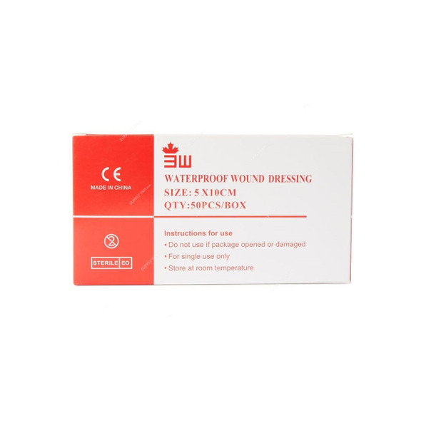 3W Wound Dressing, NO-49, Waterproof, 10CM Width x 5CM Length, 50 Pcs/Box