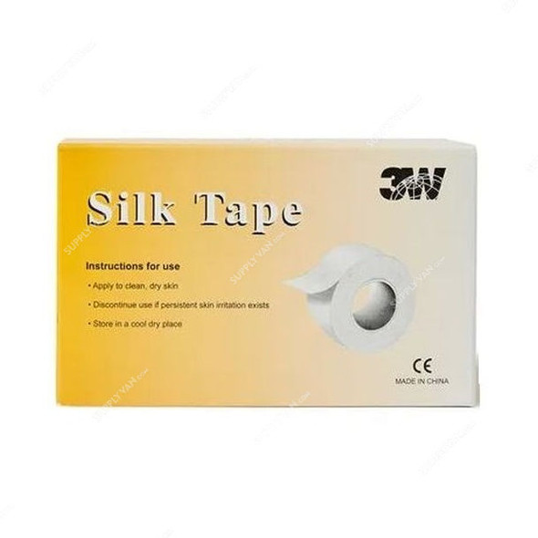 3W Silk Tape Roll, NO-9, 7.5CM Width x 5 Mtrs Length, White, 6 Pcs/Box