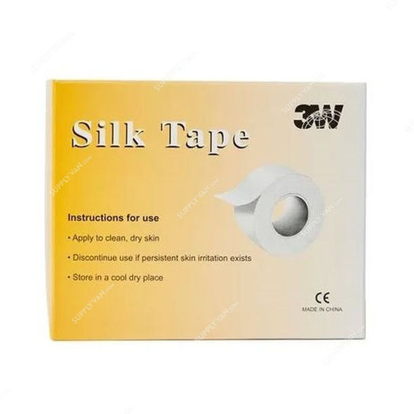 3W Silk Tape Roll, NO-10, 10CM Width x 5 Mtrs Length, White, 6 Pcs/Box