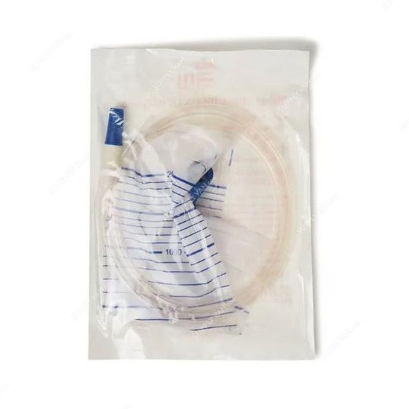 3W Urine Bag With Stopper, NO-73, 2 Ltrs, Clear, 10 Pcs/Pack