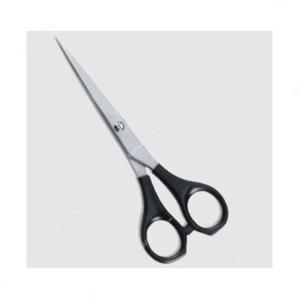 3W Barber Scissor, 3W01-178, Plastic Handle, 6 Inch, Black and Silver