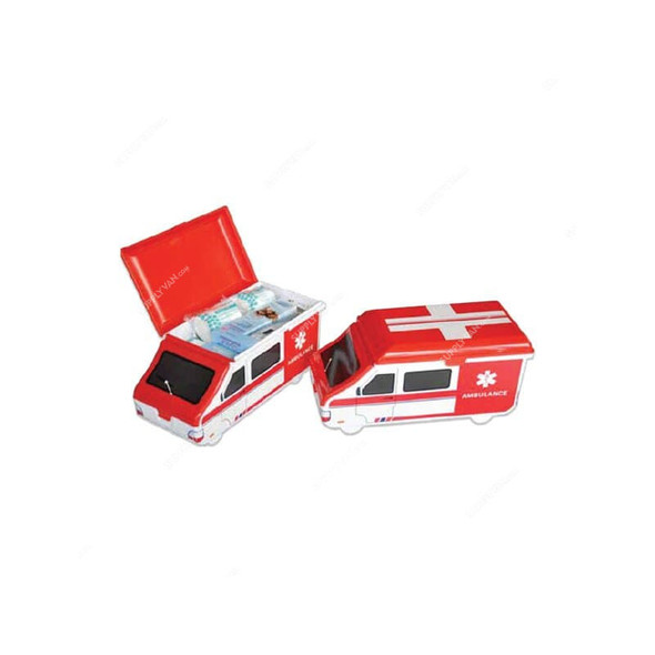 3W Emergency First Aid Kit, 3W-9750, ABS, Car Shape, Red