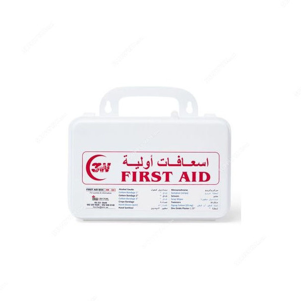 3W First Aid Kit, 3W-041, Plastic, White