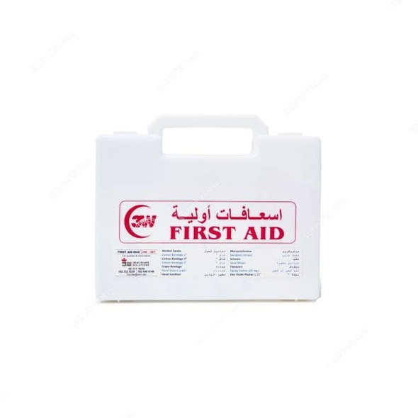 3W First Aid Kit, 3W-067, Plastic, White