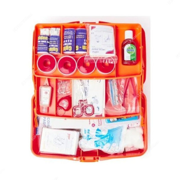 3W First Aid Box, 3W-043, Polypropylene, Orange