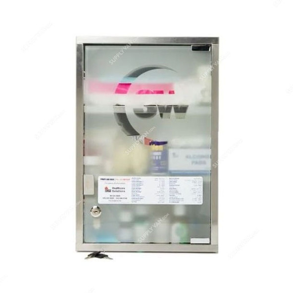 3W First Aid Cabinet, 3W-9331, Stainless Steel, M, Silver