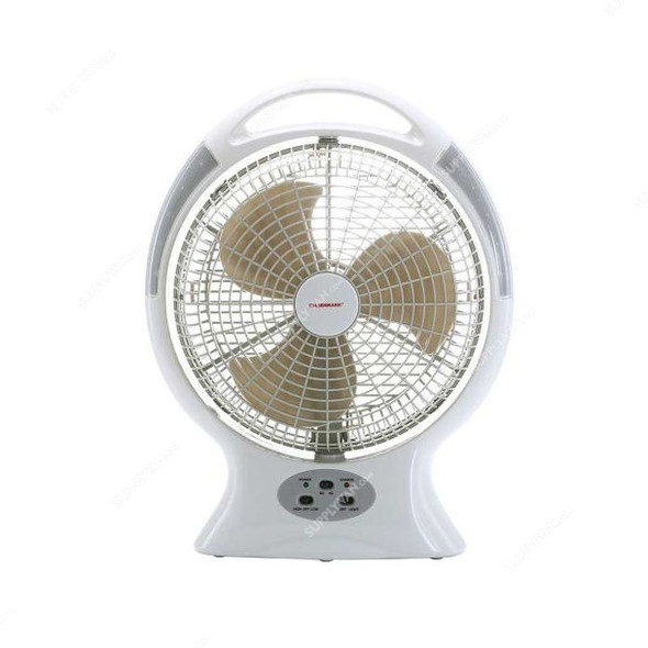 Olsenmark Rechargeable Fan With LED Light, OMF1579, 12 Inch, 60W, Grey