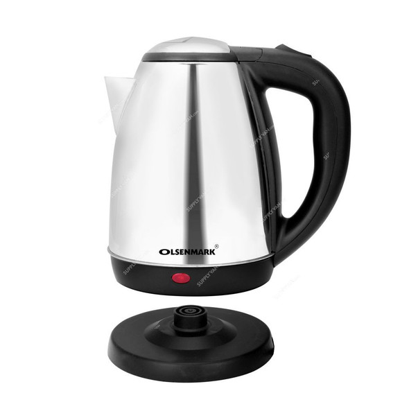 Olsenmark Electric Kettle, OMK2356, Stainless Steel, 1500W, 1.8 Ltrs, Silver/Black
