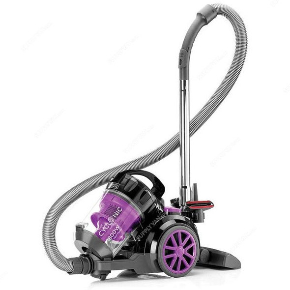 Black and Decker Canister Vacuum Cleaner, VM1880-B5, 1800W, 2.4L, Grey and Purple
