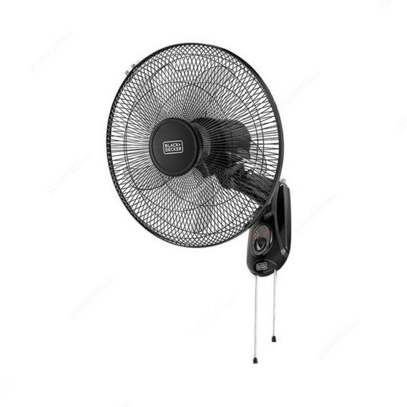 Black and Decker Wall Mounted Fan, FW1620-B5, 55W, 16 Inch, Black