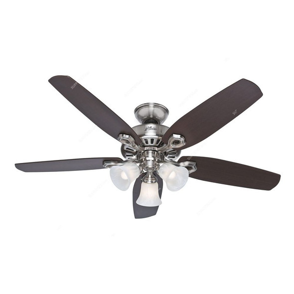 Hunter Ceiling Fan, 50561, Builder Plus, 132CM, Brushed Nickel