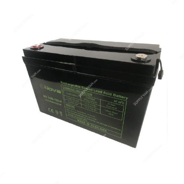 Nova Rechargeable Sealed Lead Acid Battery, NV100-12LH, 12V, 100Ah/10Hrs