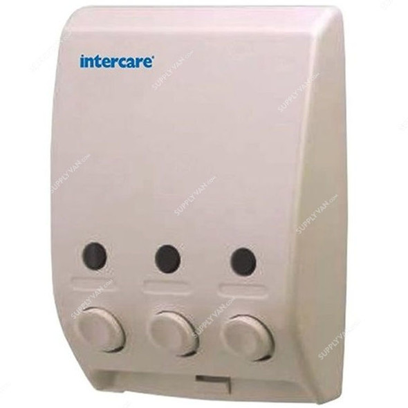 Intercare Soap Dispenser, Plastic, 3 Chambers, 300ML, White