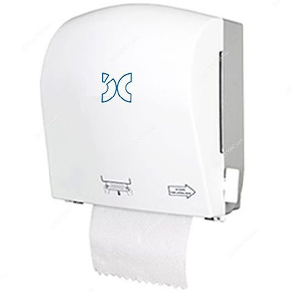 Netpak Auto Cut Towel Roll Dispenser, Plastic, White