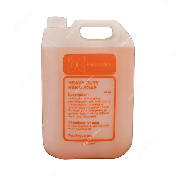 Intercare Heavy Duty Hand Soap, Orange, 5 Ltrs