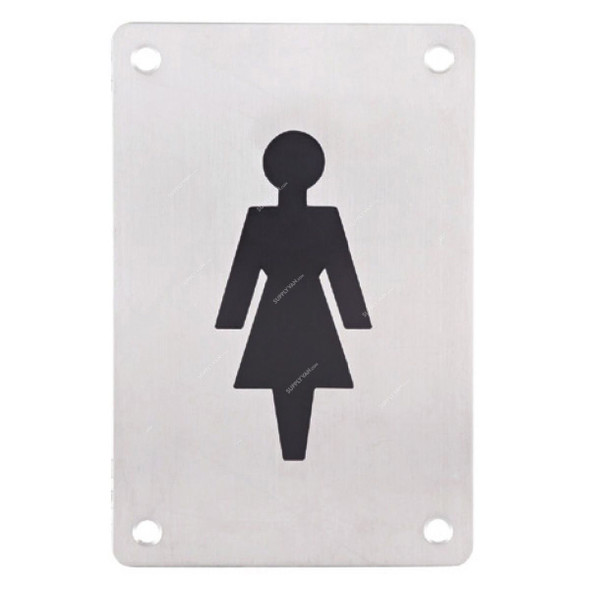 Dorfit Women Symbol Engraved Sign Plate, DTSPW, Rectangle, 150 x 100MM, Satin