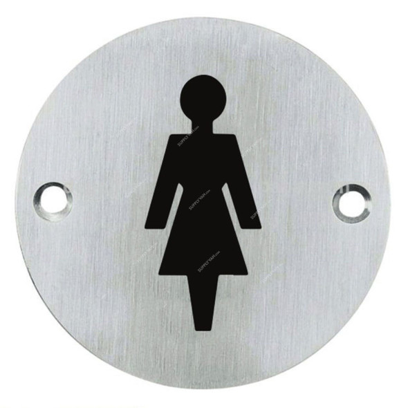 Dorfit Women Symbol Engraved Sign Plate, DTSPW002, Round, 76MM, Satin