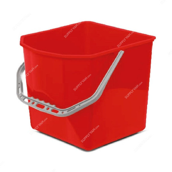 Intercare Multipurpose Bucket With Handle, Plastic, 25 Ltrs, Red