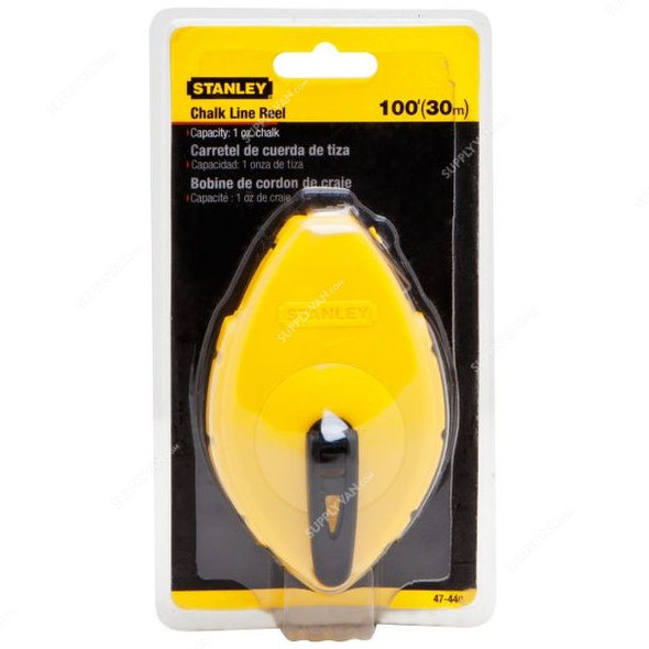 Stanley Chalk Line, 0-47-440, ABS, 30 Mtrs, Black and Yellow