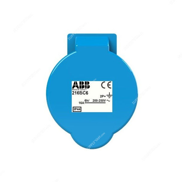 ABB Pin and Sleeve Connector, 216BC6, 3 Pole, 16A, Blue