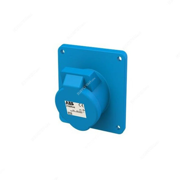 ABB Pin and Sleeve Connector, 216BRA6, 3 Pole, 16A, Blue
