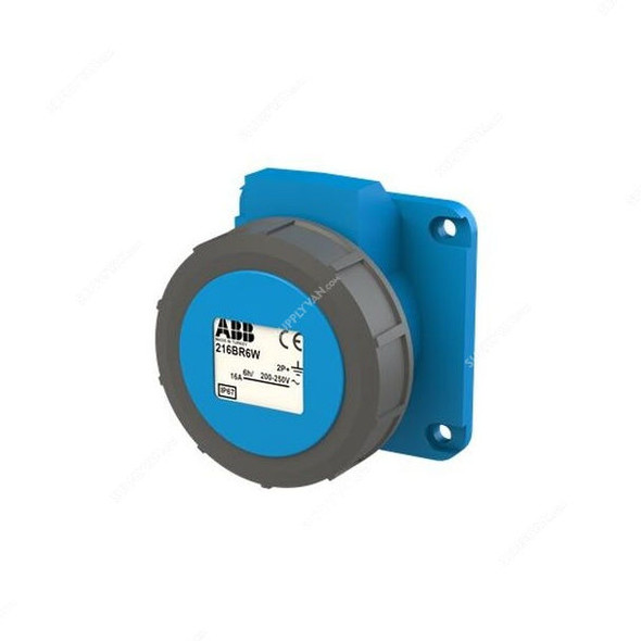 ABB Pin and Sleeve Connector, 216BRA6W, 3 Pole, 16A, Blue and Grey
