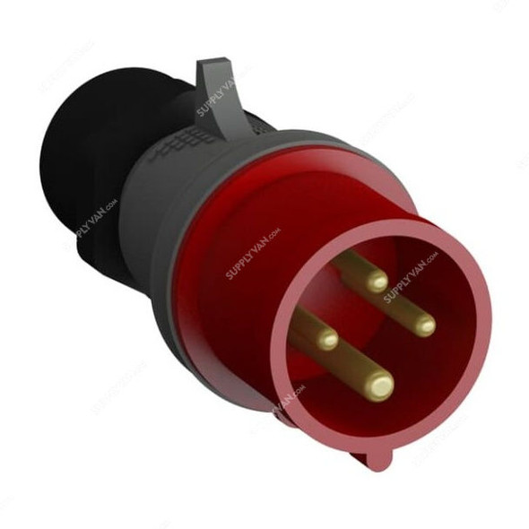 ABB Pin and Sleeve Plug, 316BP6, 4 Pole, 16A, Red and Grey